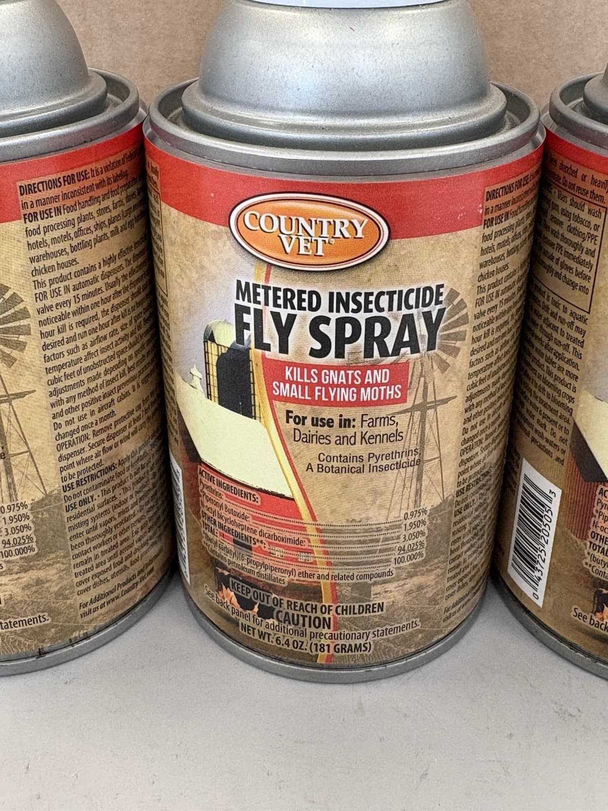 Lot of 3 Country Vet Metered Refill Fly Spray 6.4 oz Barn Insecticide 2