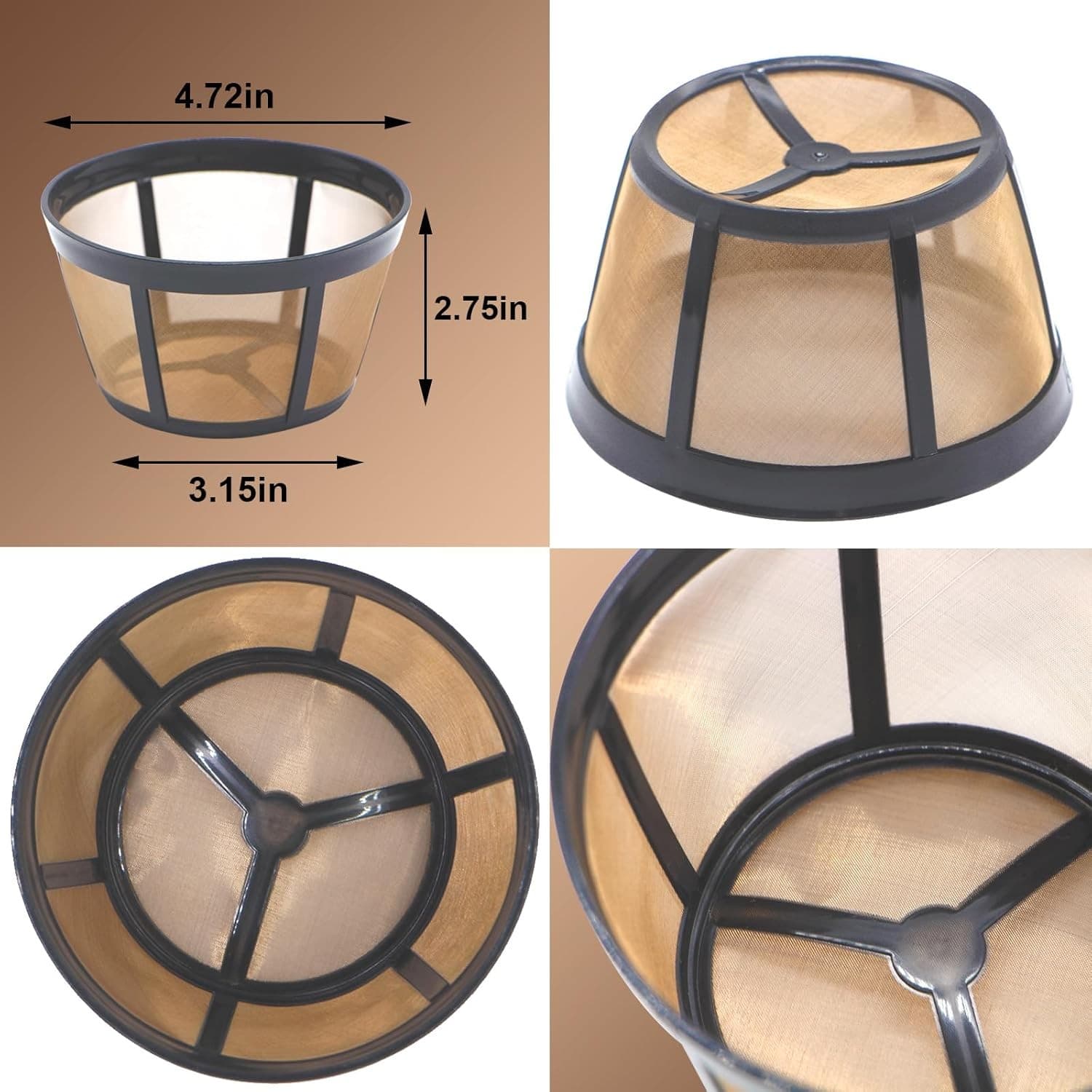 2 Pack Reusable Coffee Filter Replacement for BUNN 8 10 12 Cup Coffee Maker and  2