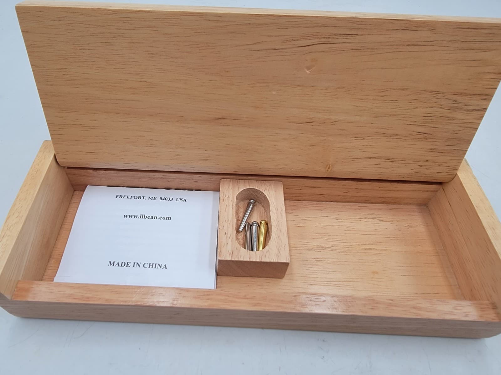 LL Bean Travel Cribbage Board Wooden with Pin Storage 4