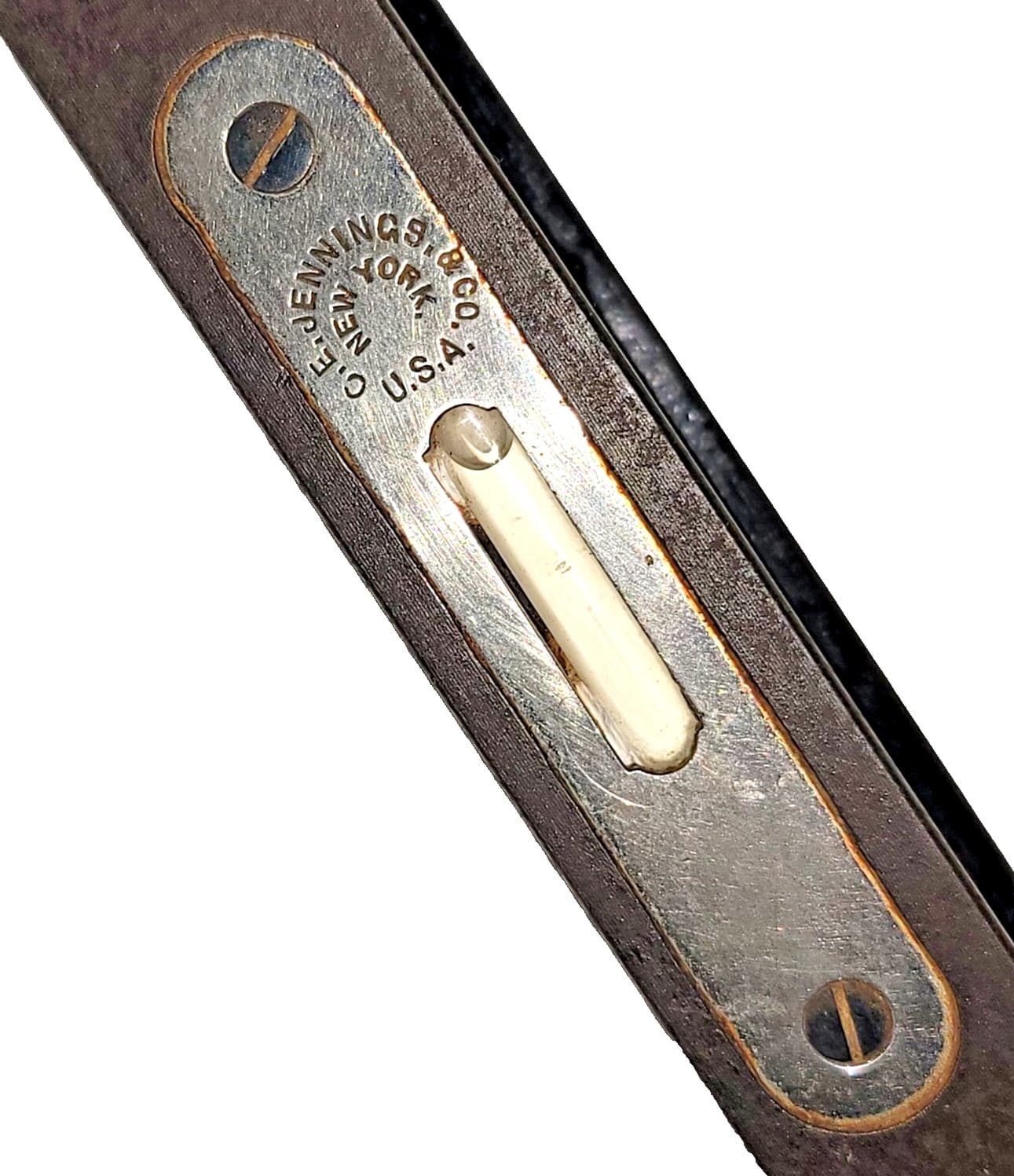 ANTIQUE C.E. JENNINGS & CO CAST IRON FILLIGREE LEVEL 18" USA With box 4