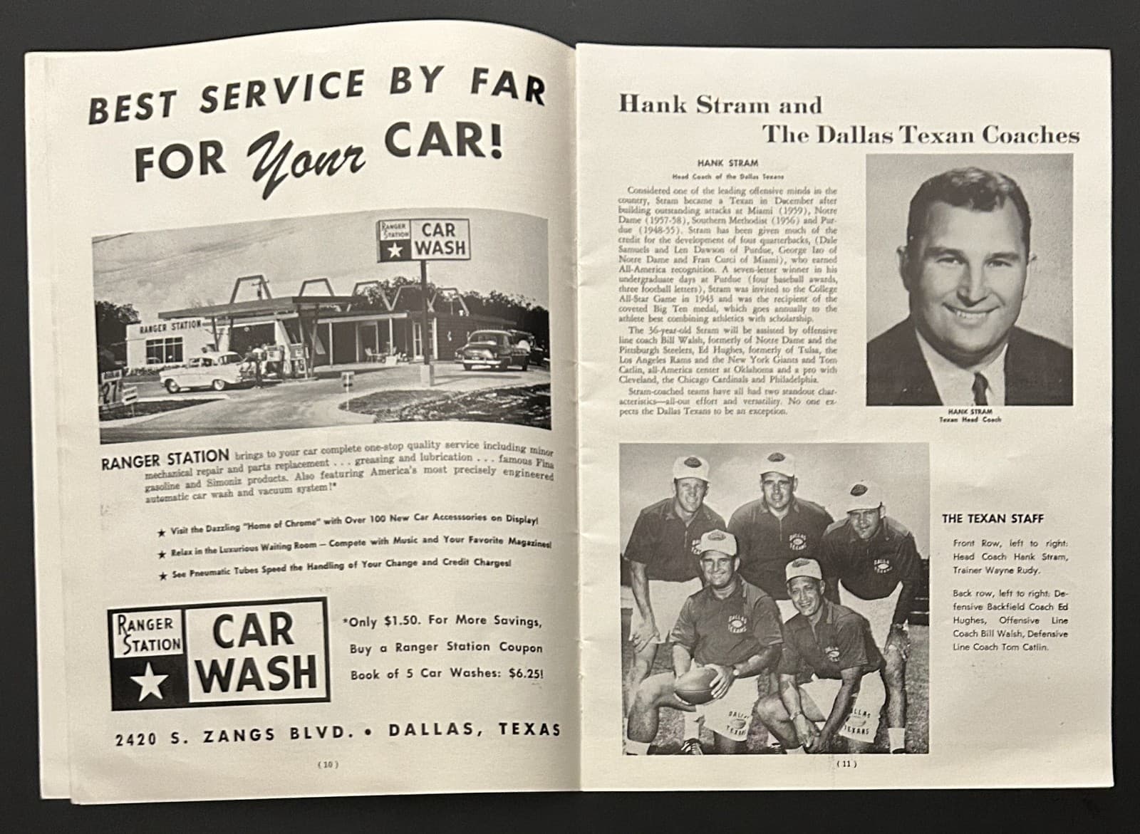 1960 Dallas Texans vs Oakland Raiders Program-1st Year AFL Cotton Davidson 2