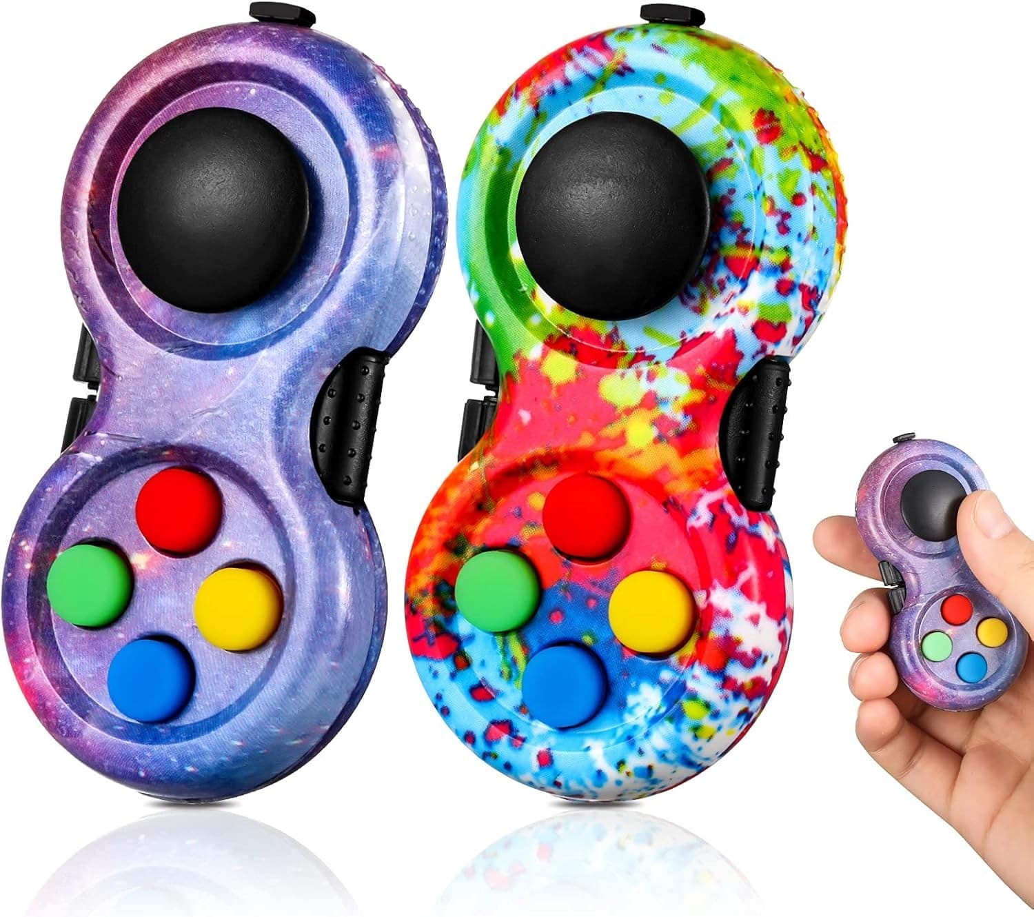 2 Pcs Fidget Controller Pad,Portable Stress Reducer Game Pad Hand Pad... 