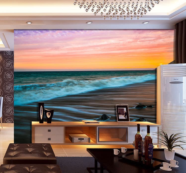 Fine Art Beach Sunset Malibu 3D Full Wall Mural Photo Wallpaper Print Home Decal 4