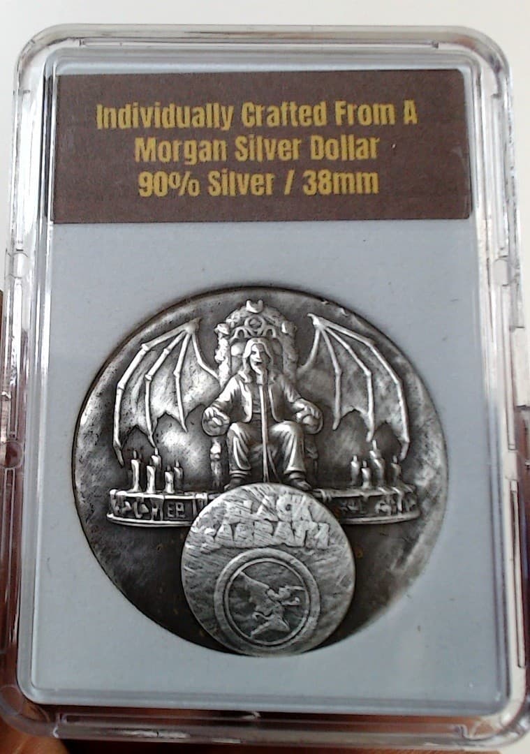 HOBO Silver Peace Dollar Ozzy Osbourne Black Sabbath King Bat Throne Nickel 2