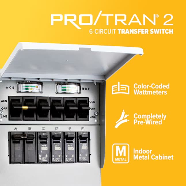 Reliance Controls 306LRK Pro/Tran 2 30-Amp 6-Circuit Manual Transfer Switch Kit 2