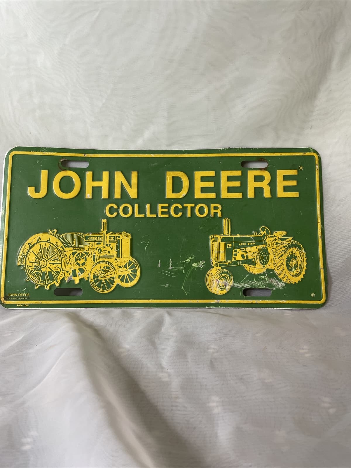 John Deere Tag license plate green Yellow Collector Tag Tractor Truck