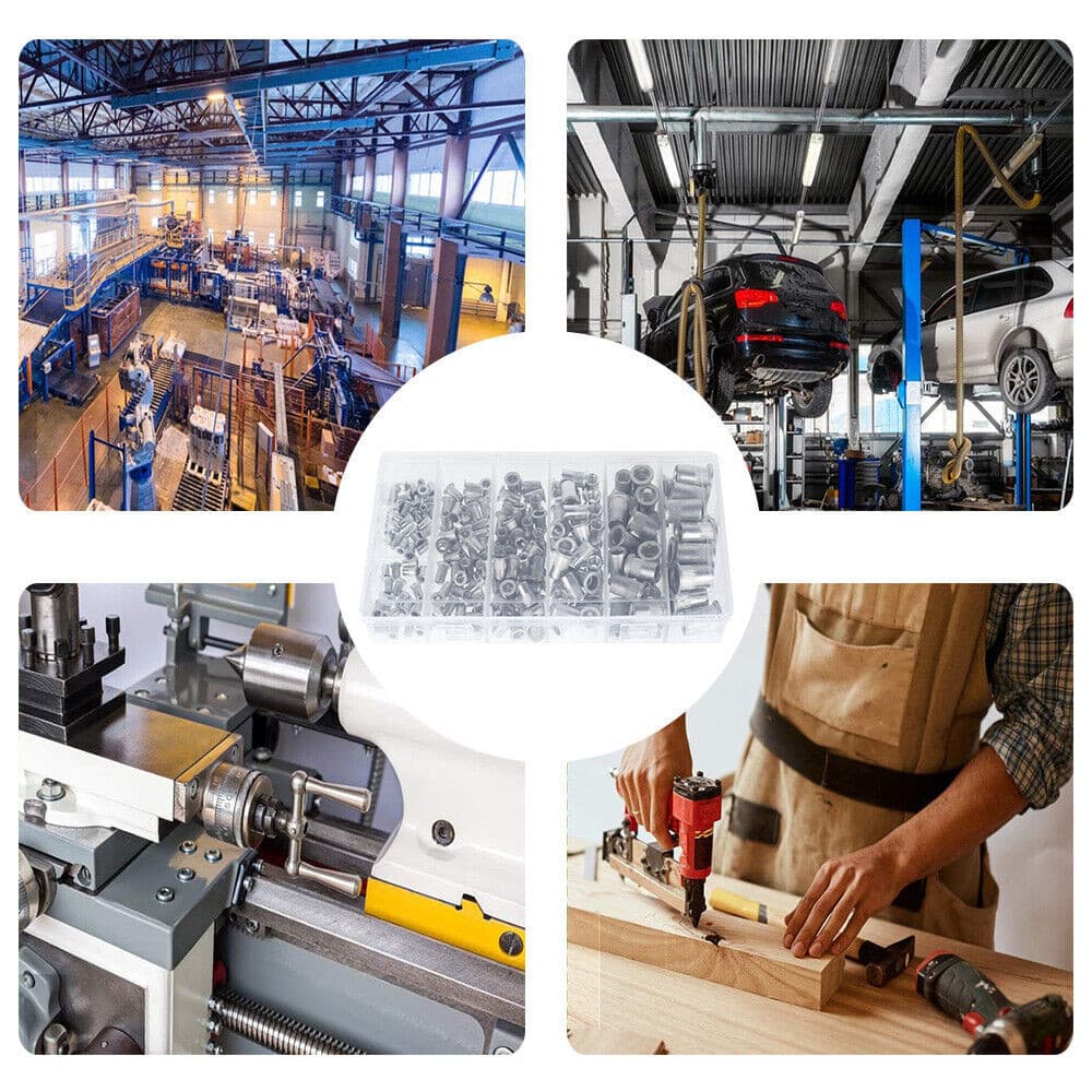 150Pcs Rivet Nuts Stainless Steel Threaded Insert Nut Nutsert Rivnuts Flat Head 5