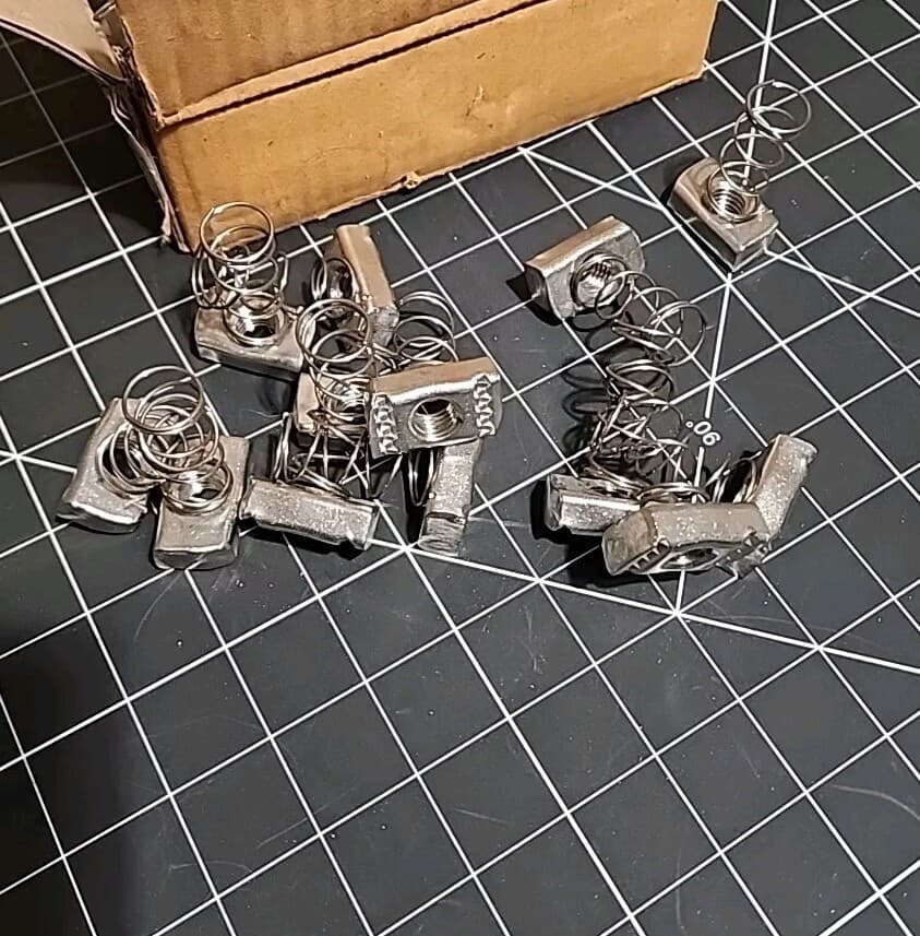 ( LOT OF 25 ) 3/8" - 16 316 STAINLESS STEEL SPRING NUTS FOR UNISTRUT CHANNEL. 2