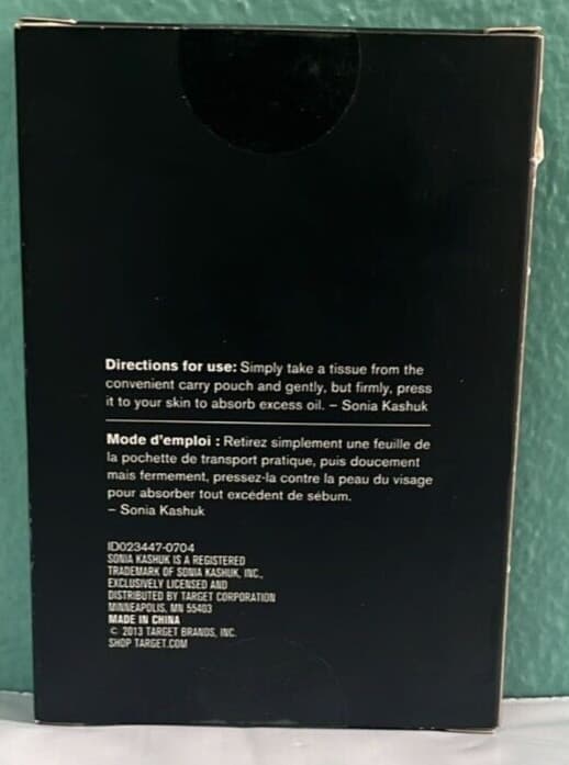 6- Sonia Kashuk  BLOTTERS MATT BLOTTING PAPER OIL CONTROL TISSUE 100 SHEETS Each 2