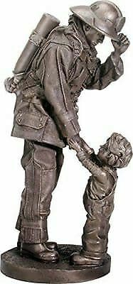 Fireman Fire Fighter with Child Decorative Figurine 11.75" Tall Resin 2