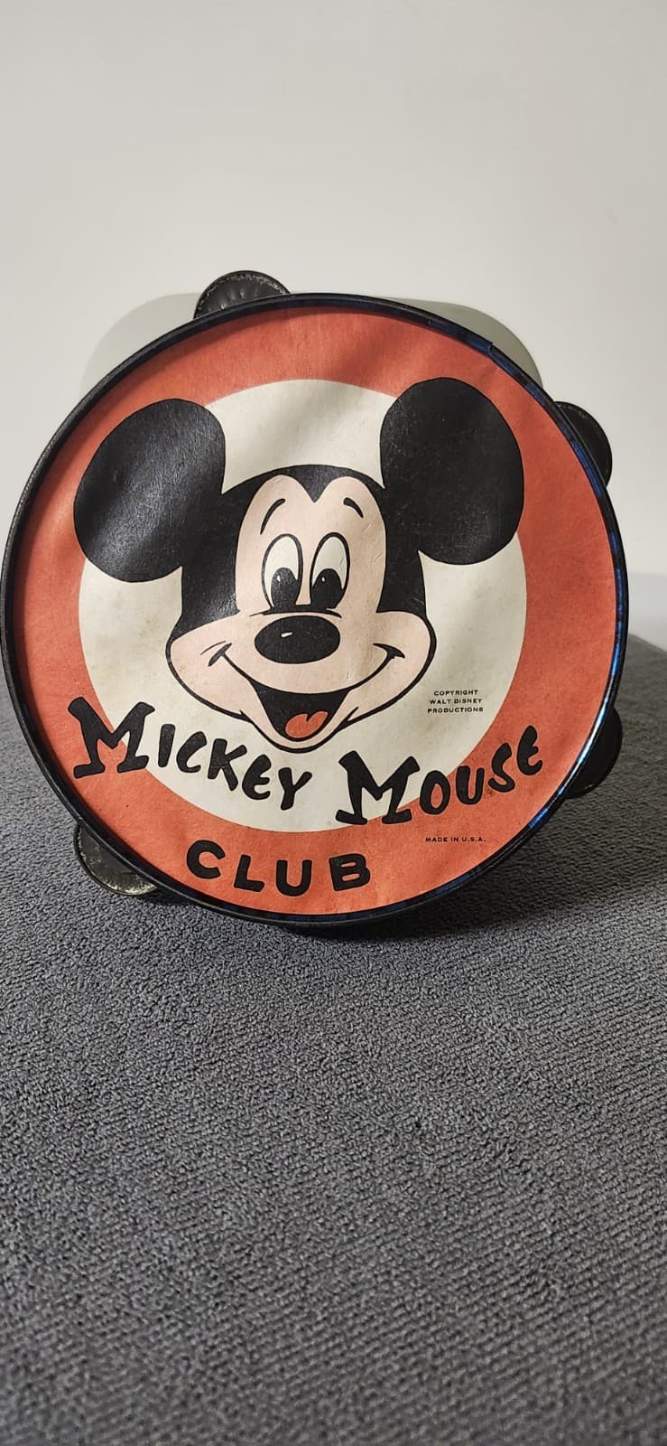 Disney Mickey Mouse Club Mouseketeers Tambourine 1950s