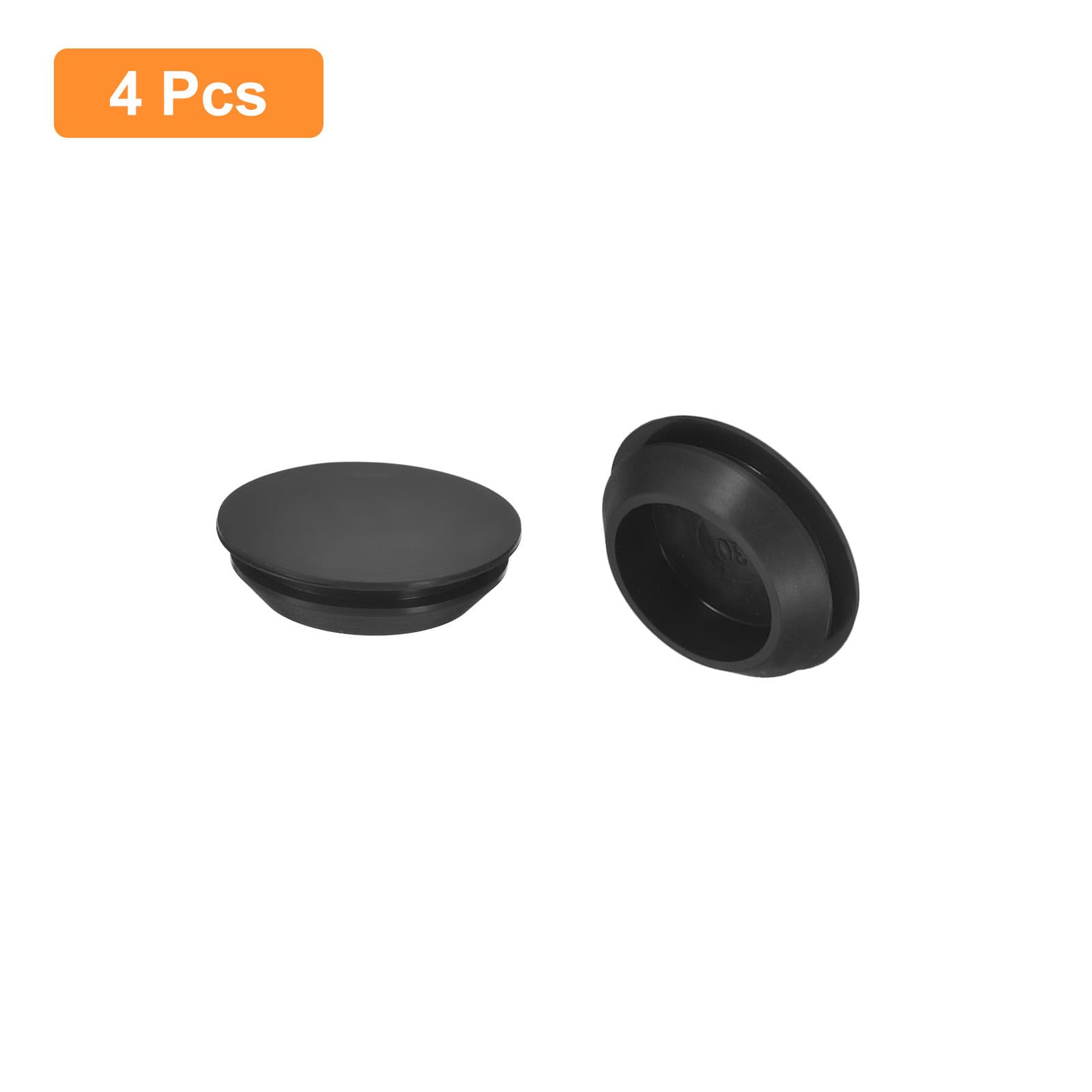 4Pcs Silicone Plugs Rubber Round Hole Plugs for 30-33mm Hole Black 3
