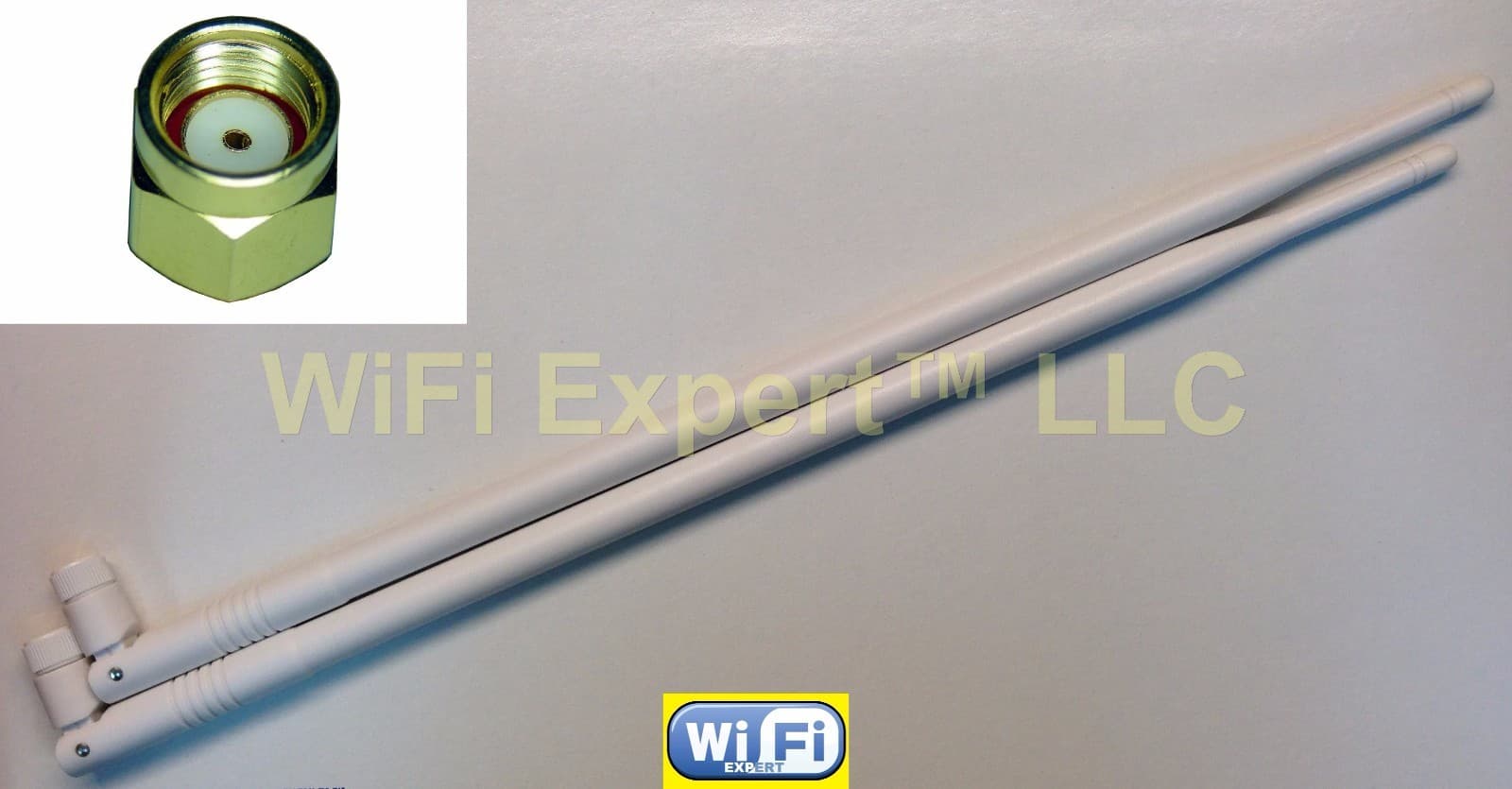 Wht 2 9dBi 2.4 and 5gHz RPSMA WiFi Antennas Asus D-link Netgear Linksys Buffallo 2