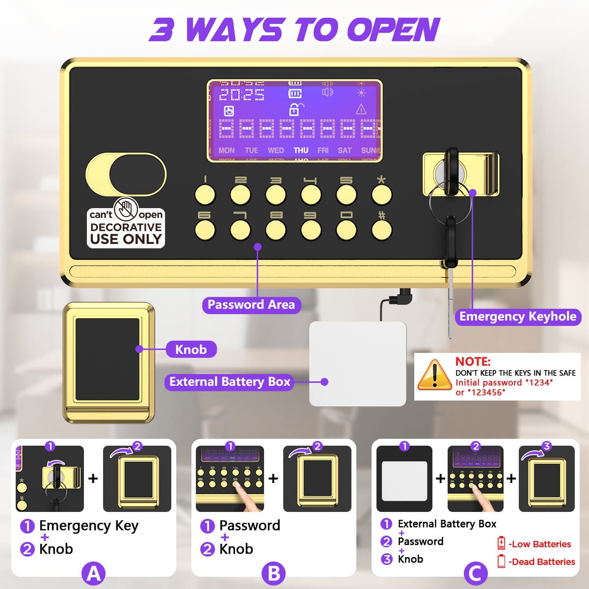 BESAFETY 5.3 Cuft Large Safe Box for Home Security with Alarm System 3
