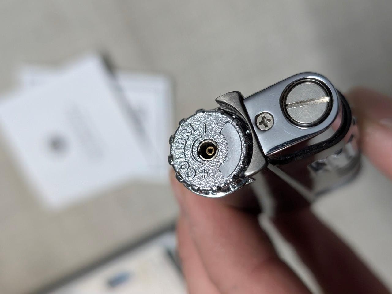 COLIBRI lighter QUANTUM sst wind-resistant stystem CHROME metal w/ BOX 4