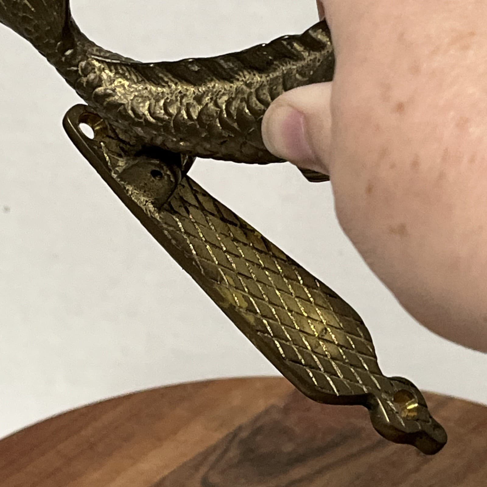 Antique Hand Made Solid Brass Fish Dolphin Door Knocker 5” 6