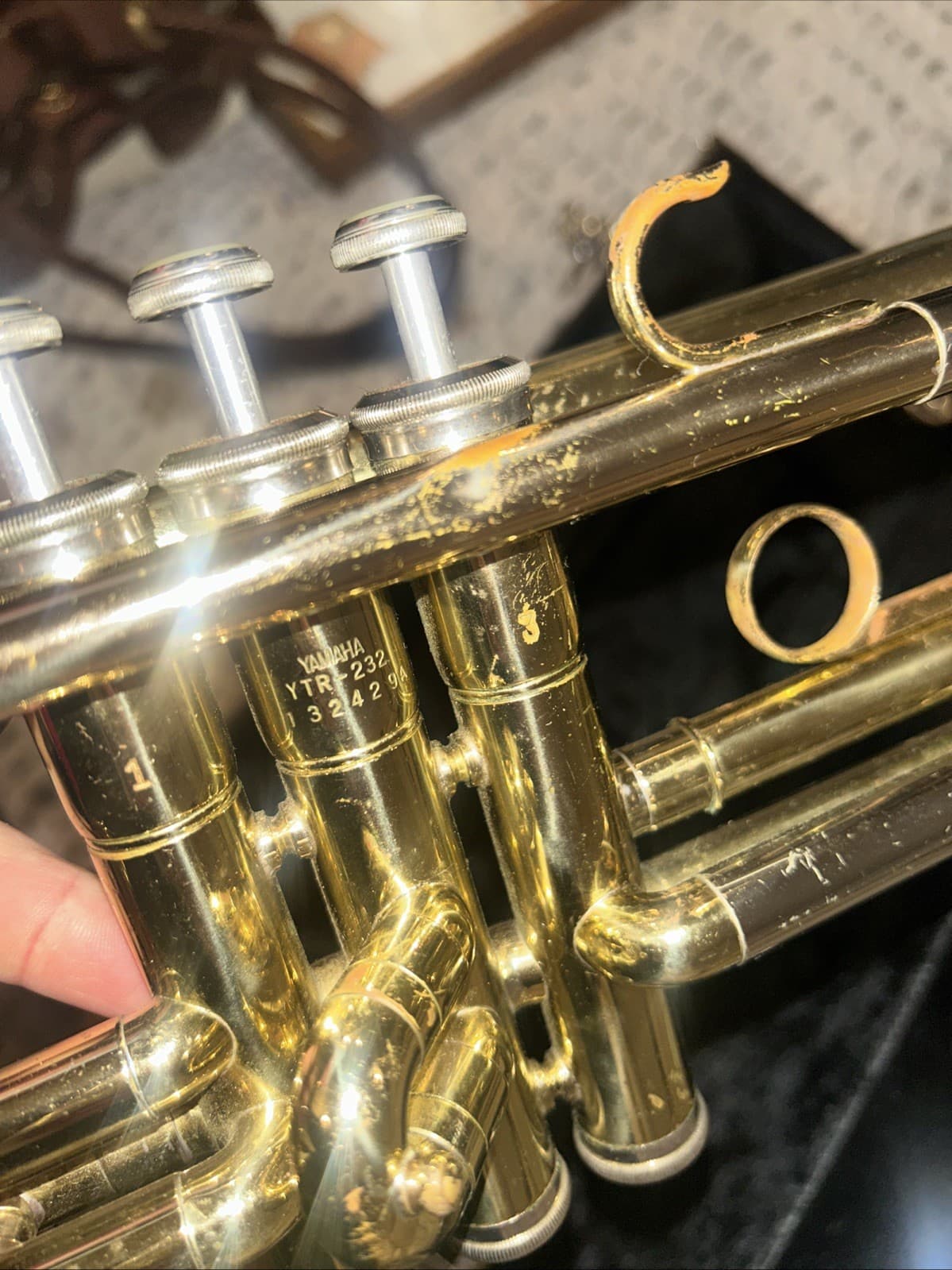 Yamaha YTR-232 Trumpet w/ Case & Two Mouthpieces Japan 5