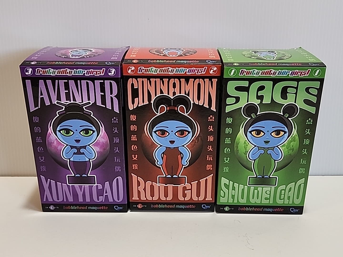 Quantum Mechanix Serenity Fruity Oaty Bar Girls Bobble Head Maquette Set Firefly 2