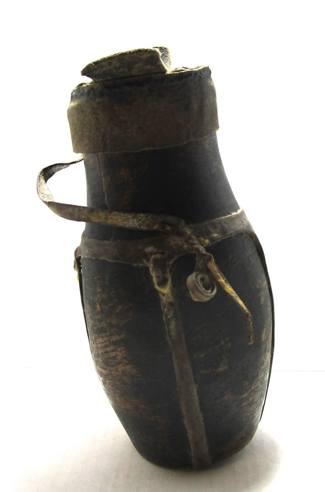 Rare Antique African Ethiopian Lidded Primitive Milk Carrying Vessel 2