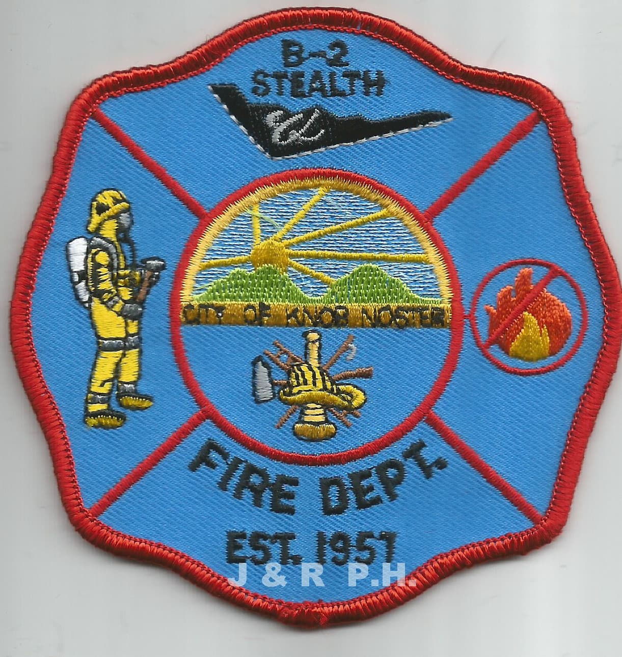 Knob Noster  "B-2 Stealth - 1957", Missouri  (4" x 4" size) fire patch