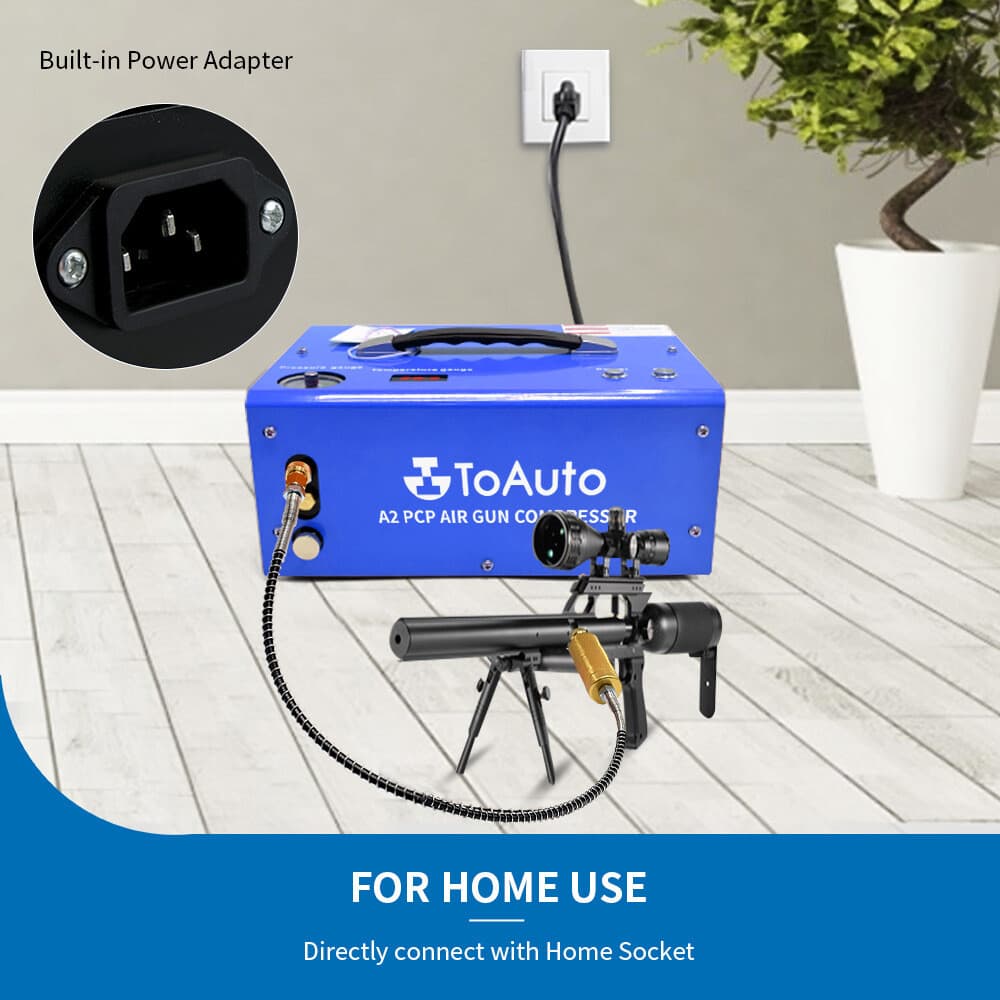 Portable 30MPA Auto-Stop 12V/110V PCP Air Compressor for Rifle Airgun Paintball 3