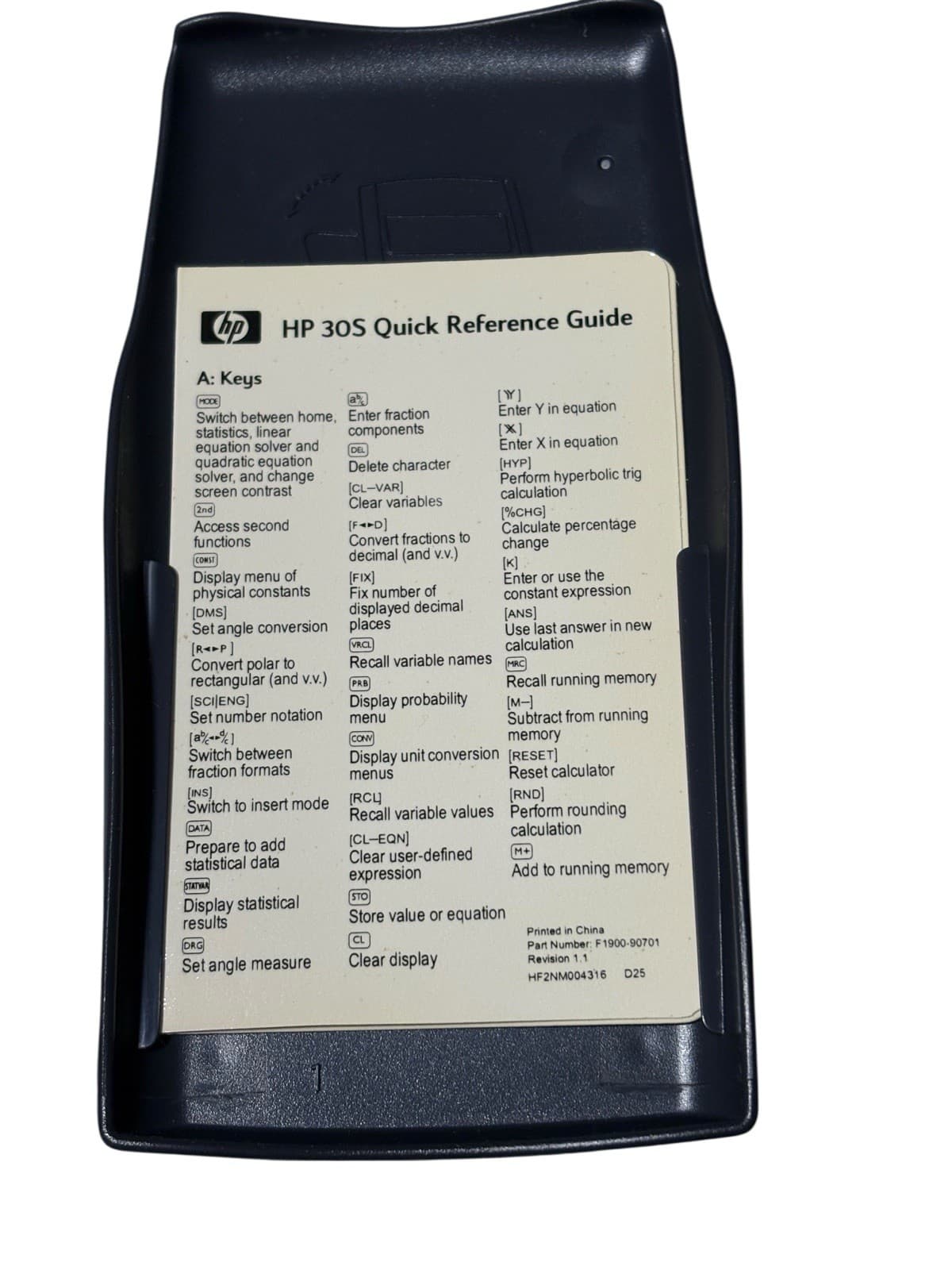 Hewlet Packard HP 30s Scientific Calculator - Case, Quick Guide, Instructions 4