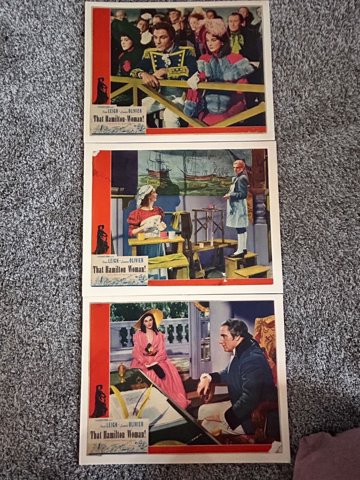 Vintage Movie Lobby Cards (3) "That Hamilton Woman" 1941