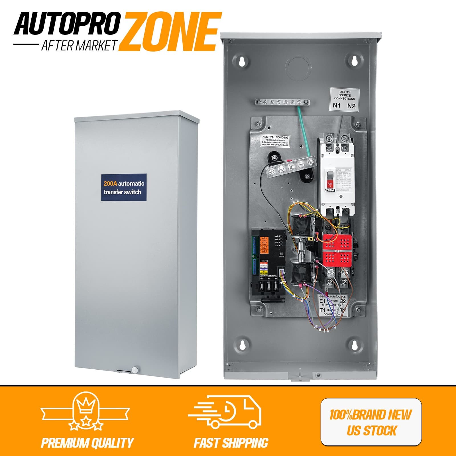 200 Amp Automatic Transfer Switch 120V 240V NEMA 3R Aluminum Enclosure