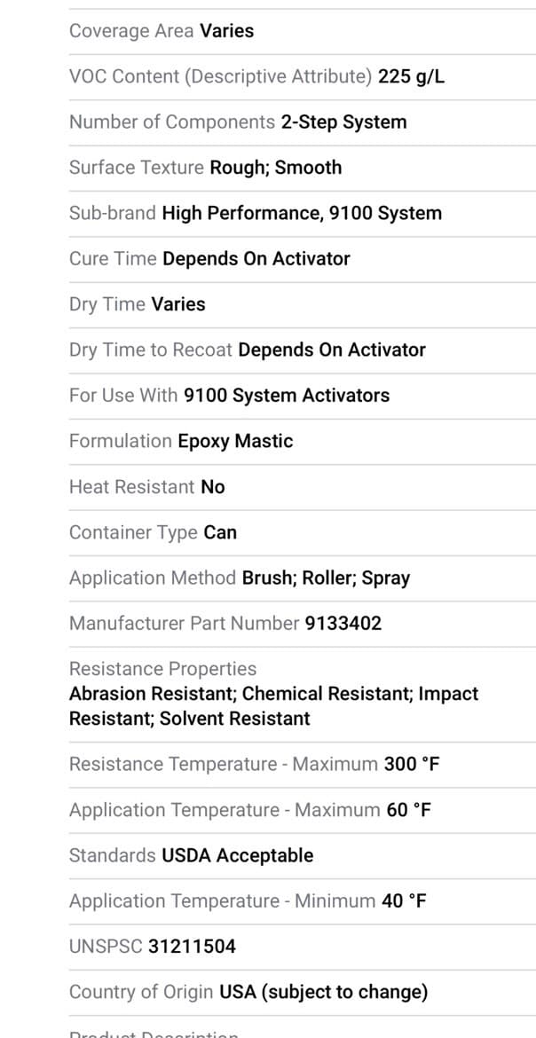 Rust-Oleum Safety Green ROCEpoxy Direct-to-Metal Epoxy Mastic 9100 Base, 1 Gal 6