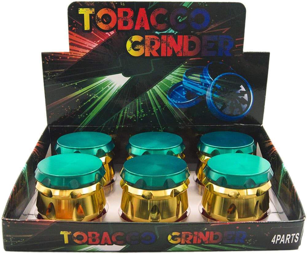 2.2" 55MM 4 Layer Metal Tobacco Crusher Hand Muller Smoke Grinder Rasta Drum 4