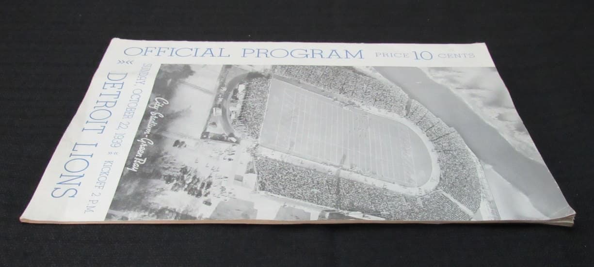 Oct 22 1939 Detroit Lions vs Green Bay Packers Game Program Curly Lambeau 194678 4