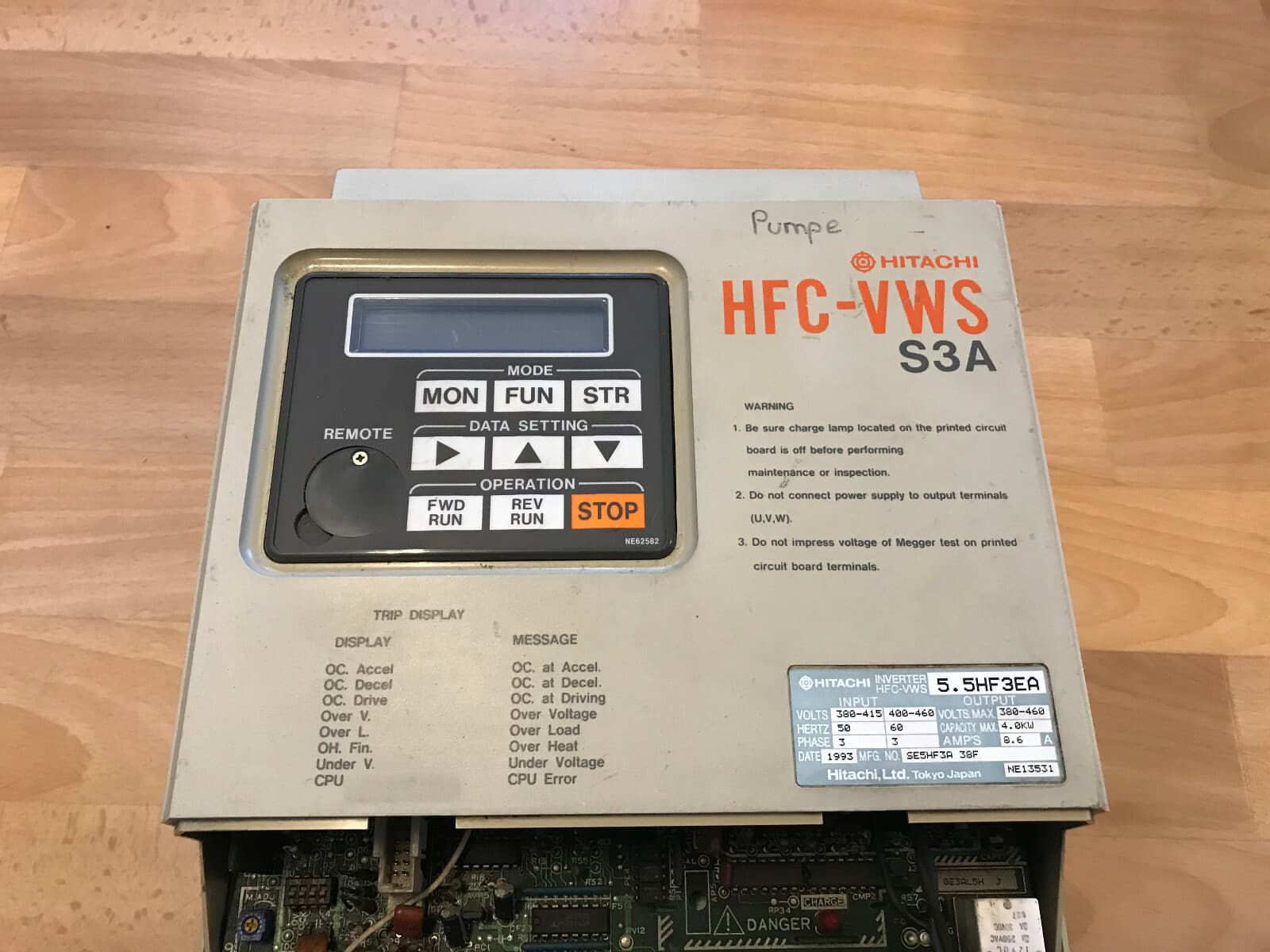 Hitachi Hfc-VWS S3A / INVERTER / Type: 5HF3EH / 8,6A,4KW / Good Condition 4