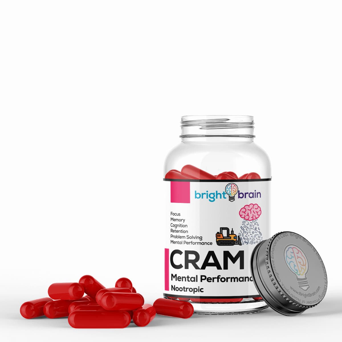 Bright Brain Cram | Award Winning Nootropic Supplement For Cramming, studying +