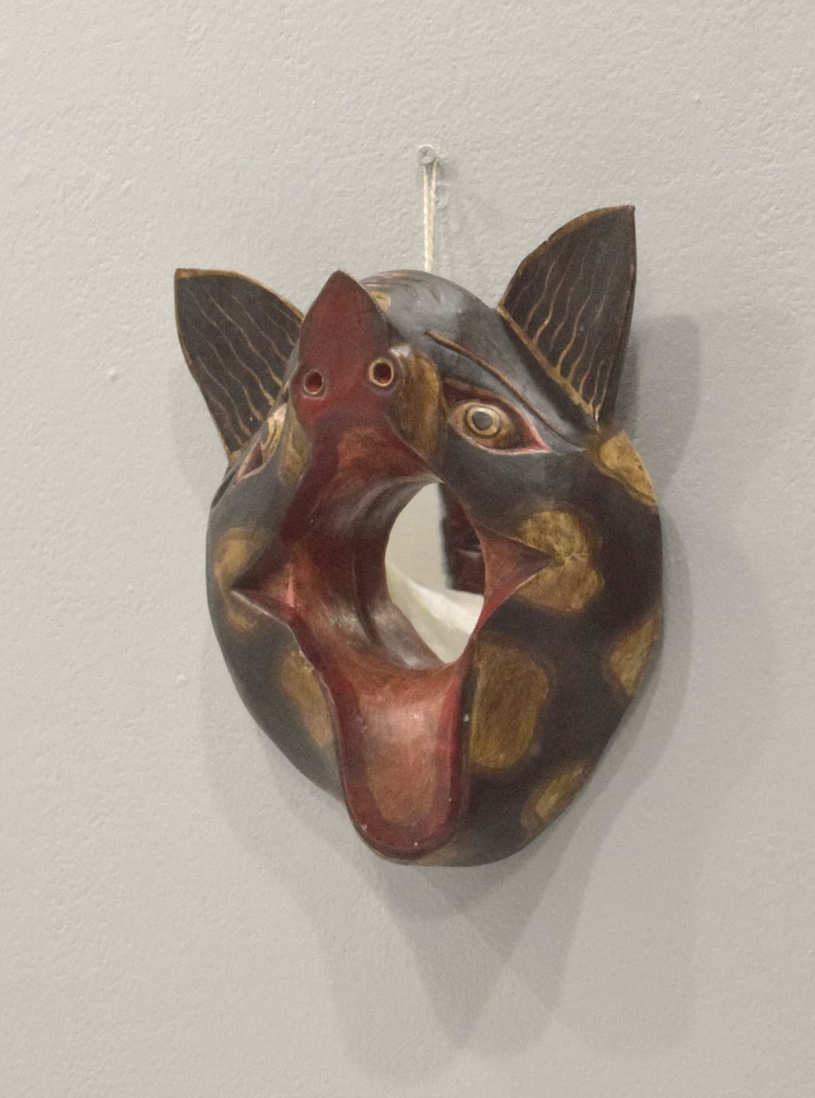 Indonesian Pig Folk Art Wall Mirror 3