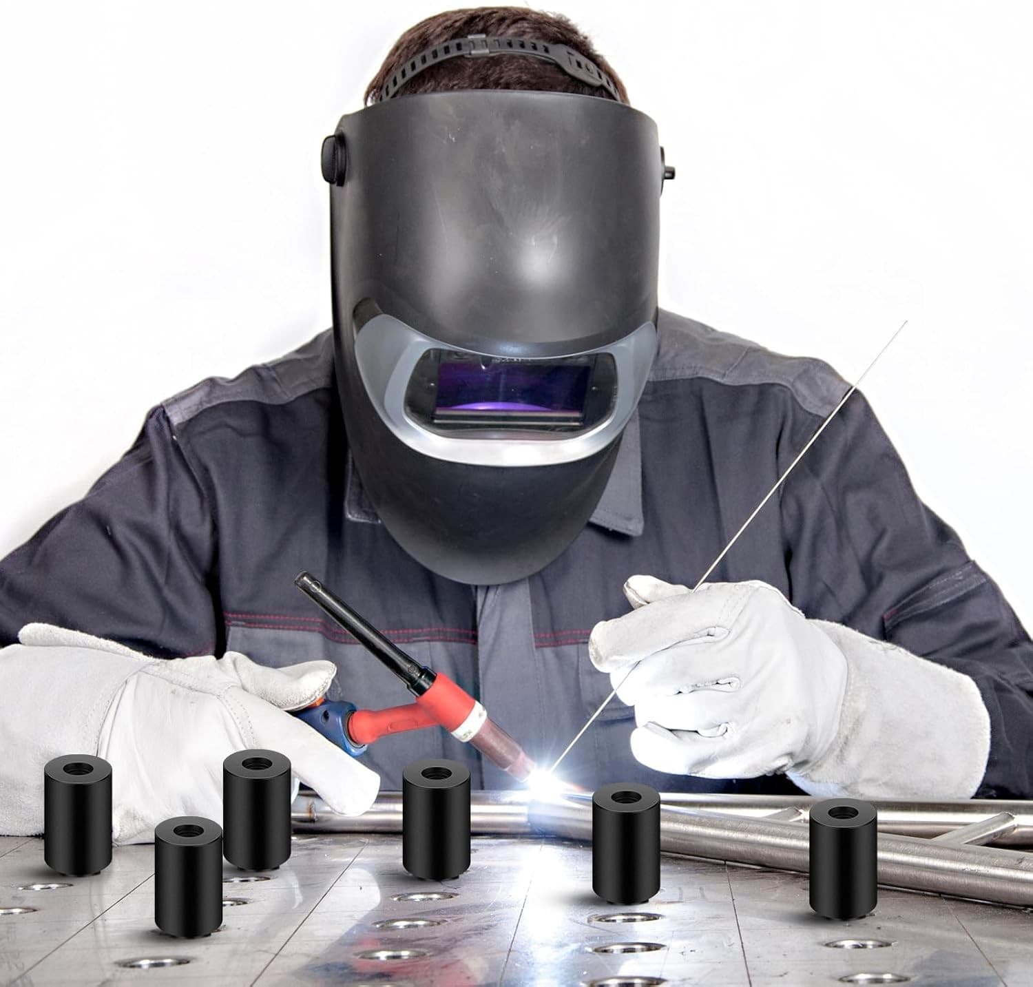 Hicarer 10 Pcs 5/8" x 1" x 1.5" Welding Table Fixture Pins Clamps Stop Alignment 6