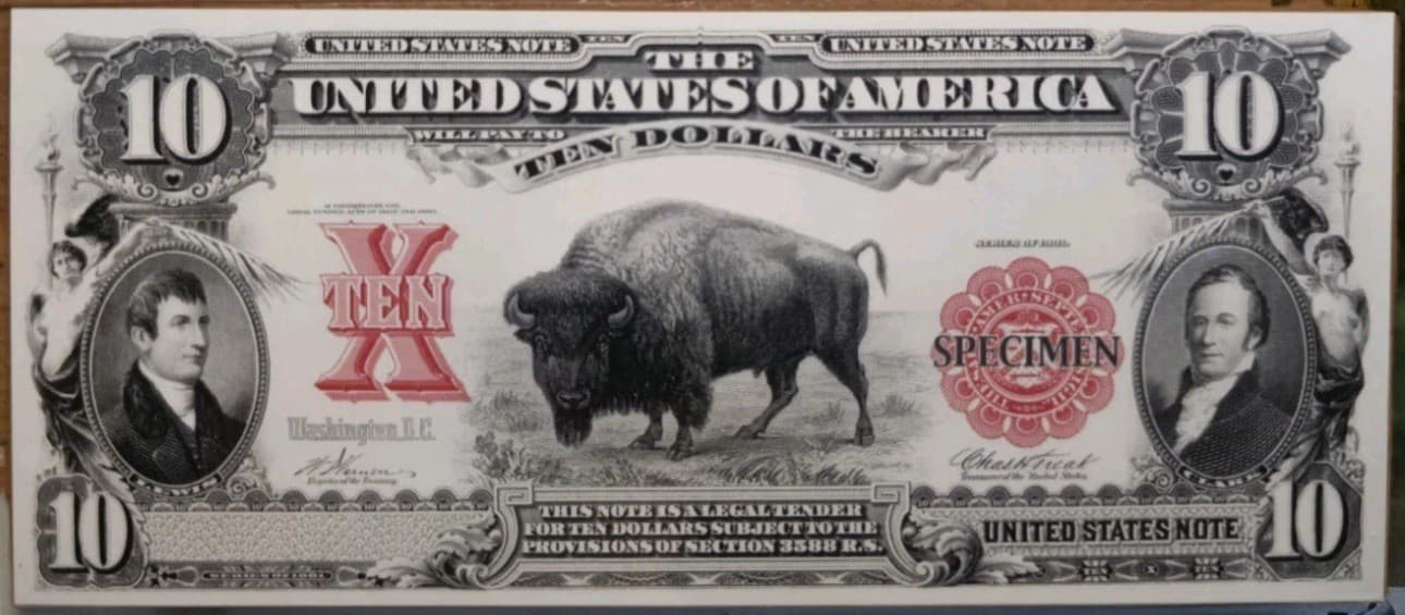 $10 1901 BEP BISON Intaglio Banknote PMG Specimen Legal Tender Note SHIP FREE