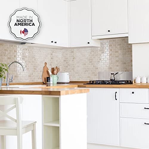  Peel and Stick Backsplash - Sheets of 10.95" x 9.70"  Pack of 10 Beige, Marble 2