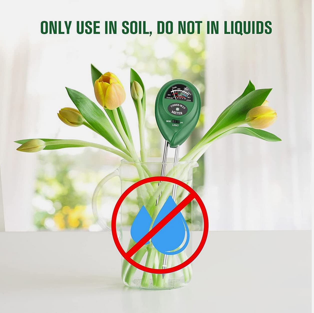 NEW ⭐3 in 1 Digital PH Tester Sunlight Soil Moisture Meter Detector Plant Garden 5