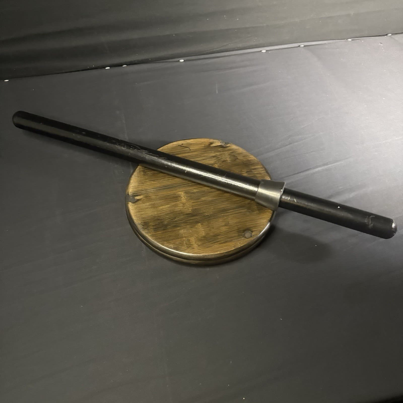 Wood Walking Stick 26" Black with Rubber Hand Guard 5