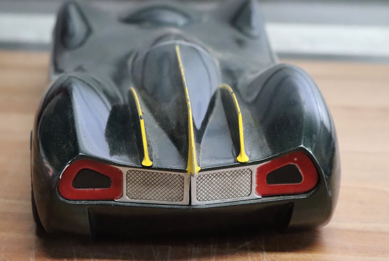 Vintage Batman Batmobile Bat Mobile Miniature Prop Replica Wood Display 16x6.5" 5
