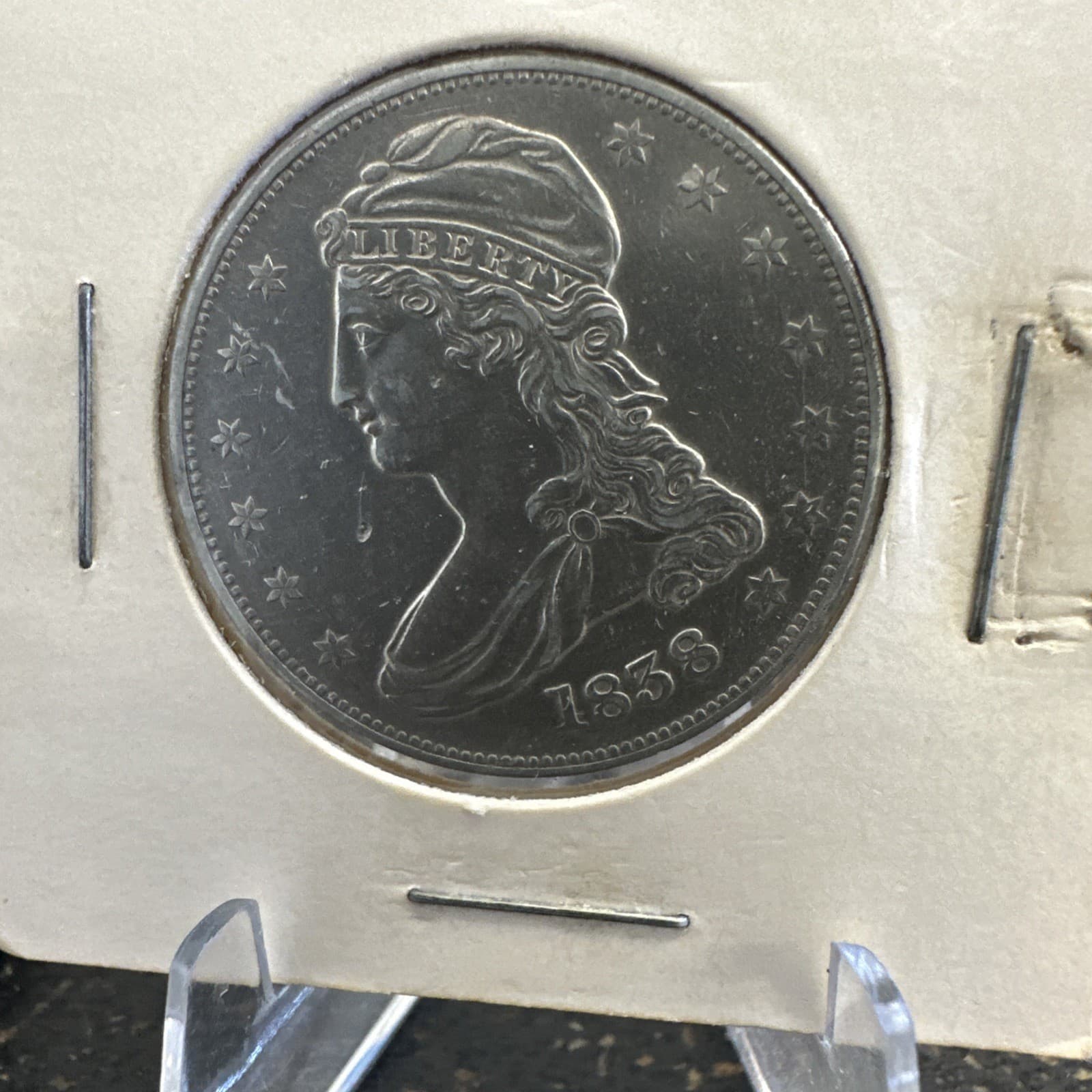 1838 Capped Bust Half Dollar, Reeded Edge 3