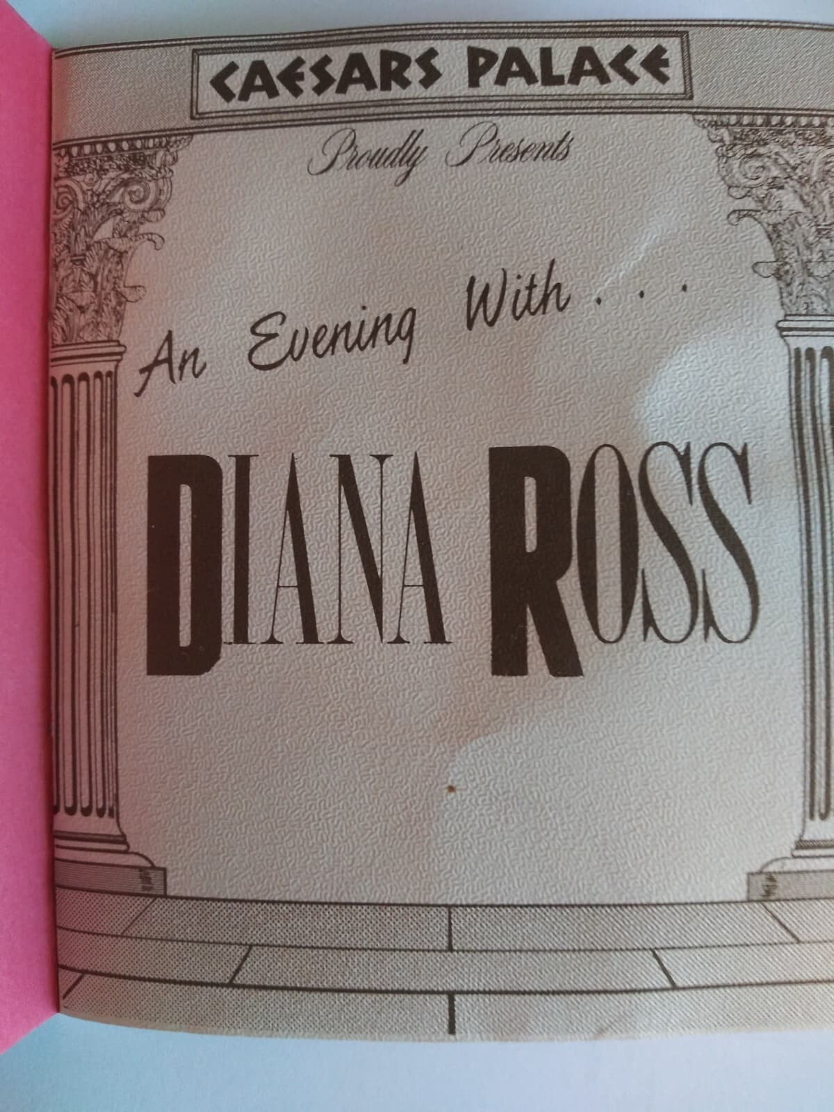 Vintage Paper Program Event For Diana Ross At The Caesars Palace Las Vegas... 3