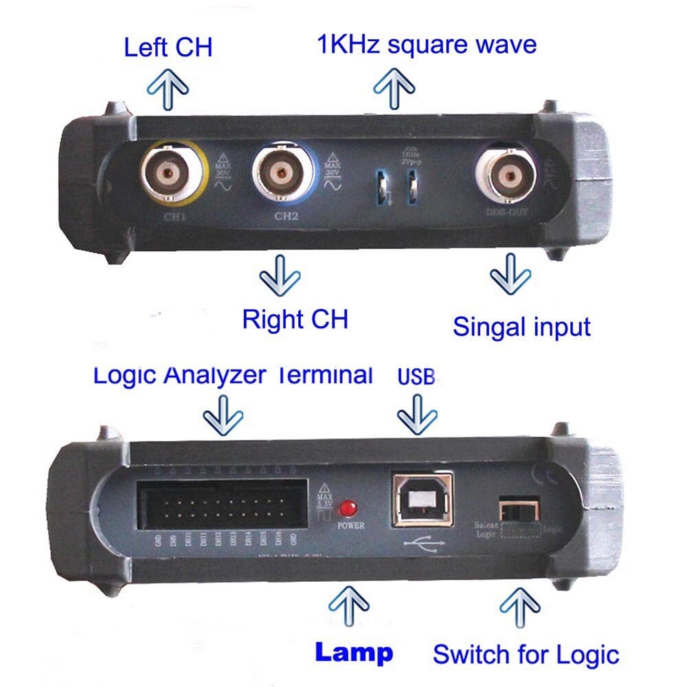 ISDS205X 5 IN 1 PC Based USB Spectrum Analyzer DDS Logic Analyzer Oscilloscope 5