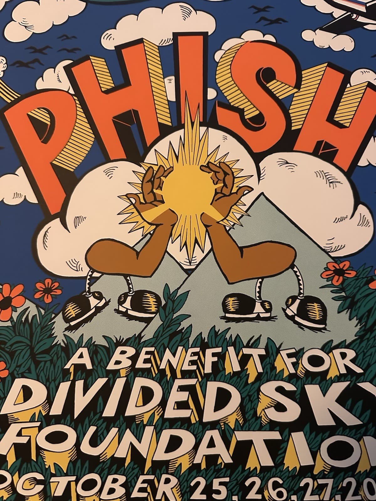 Phish Poster ALBANY S/N MAIN BLUE  ED x/1200 Print POLLOCK DIVIDED SKY Doodled 6