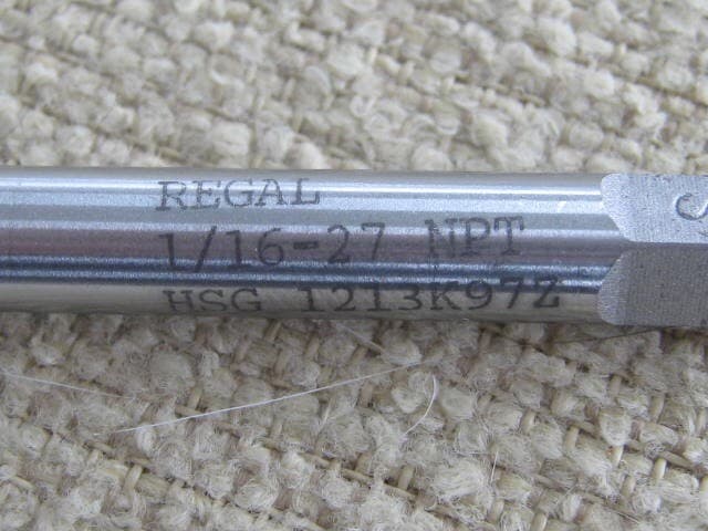 Regal 1213K97C - 1/16-27 x 6in NPT Interrupted 5fl Tin Coated Pipe Tap 4