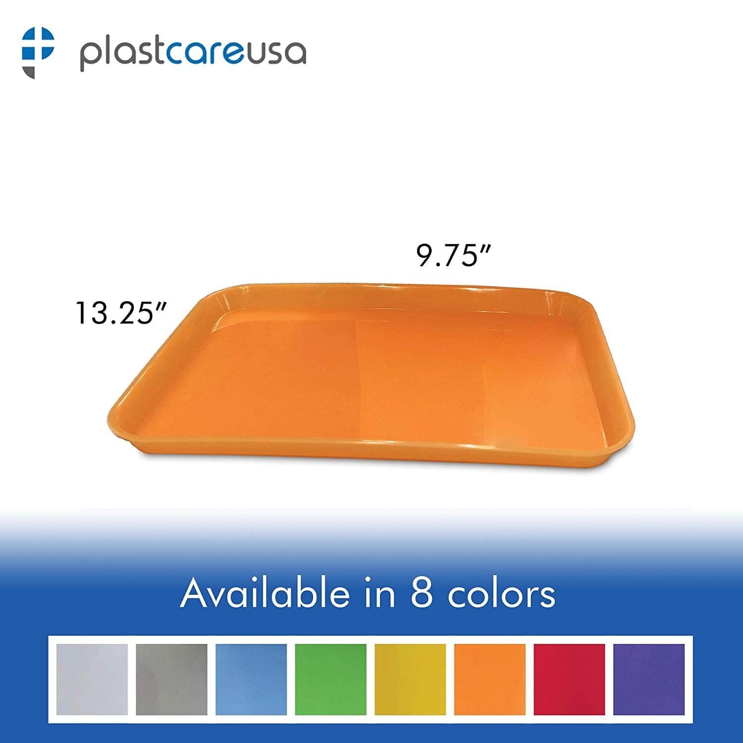 Plastic Eating Food Serving Tray for Cafeteria Lunch Kids, 13.25" x 9.75", Blue 2