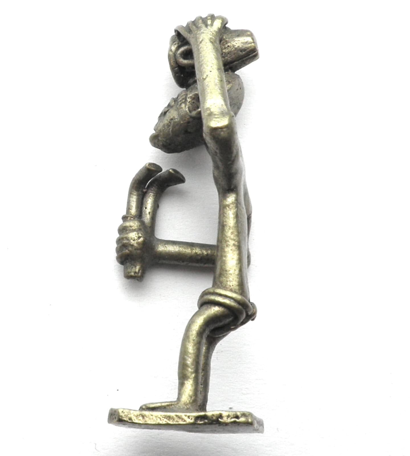 BRASS AFRICAN ASHANTI AKAN GOLD WEIGHT 1700-1900 AD Tribal Man Figure 33.8g No44 4