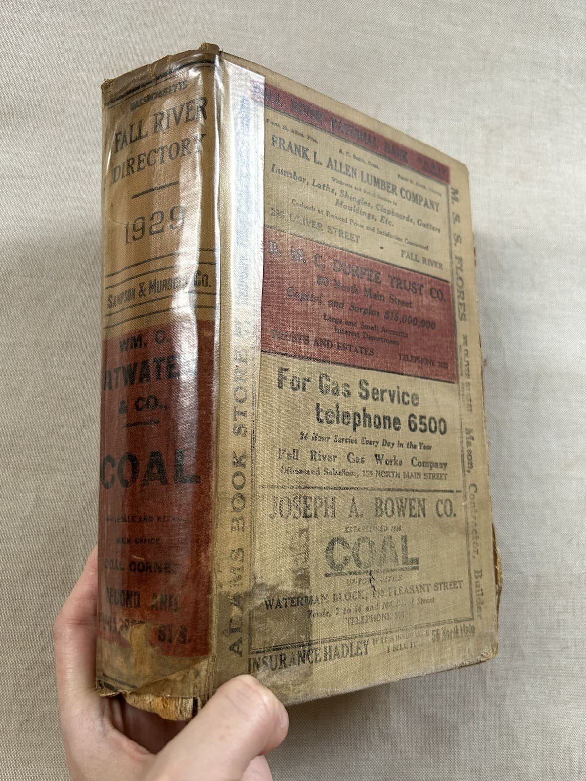 1929 FALL RIVER MA City Directory Genealogy Business Listings Local History Vtg 2