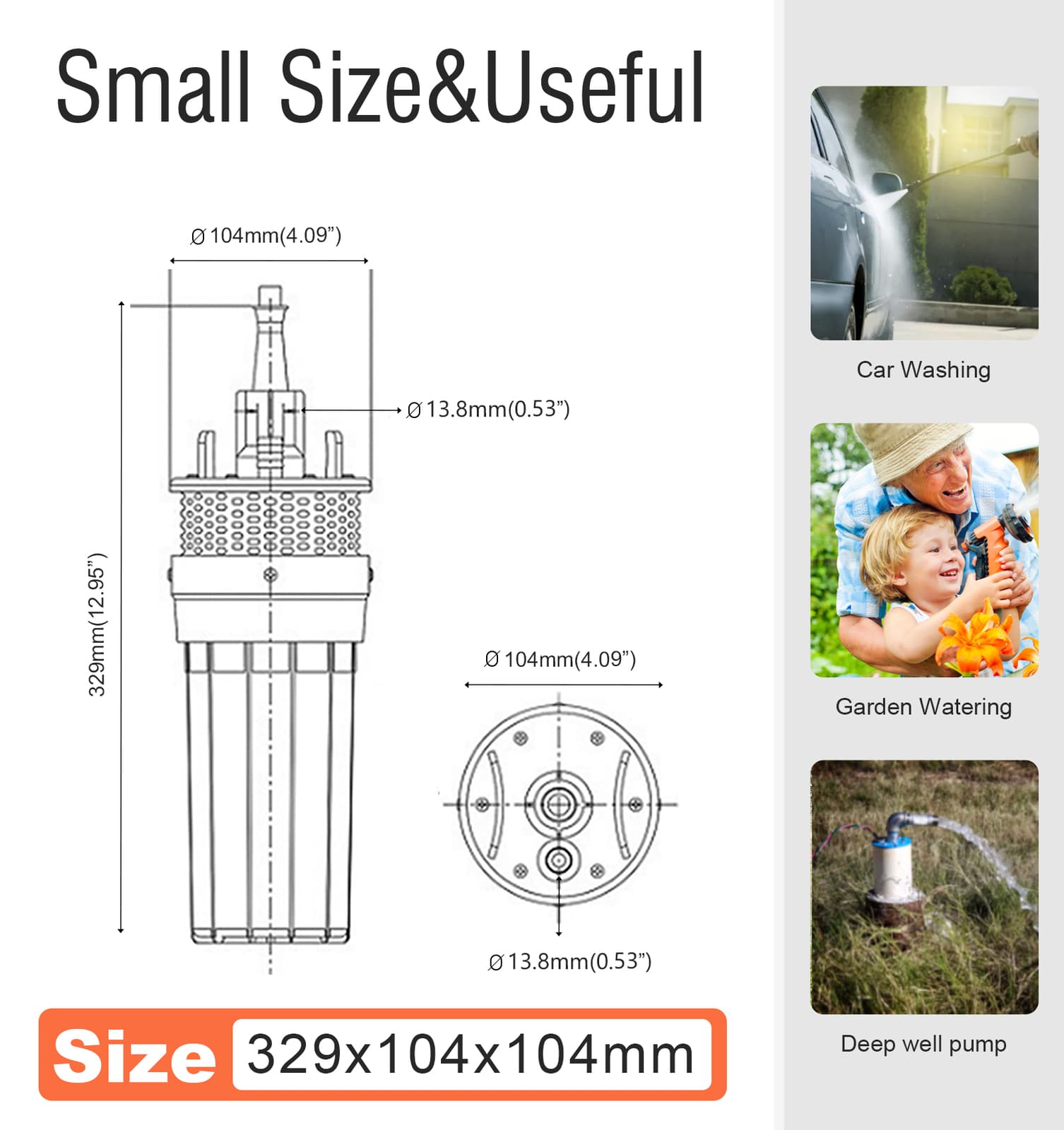 24Volt Solar Deep Well Water Pump Submersible Water Pump Pond Irrigation Farm 4