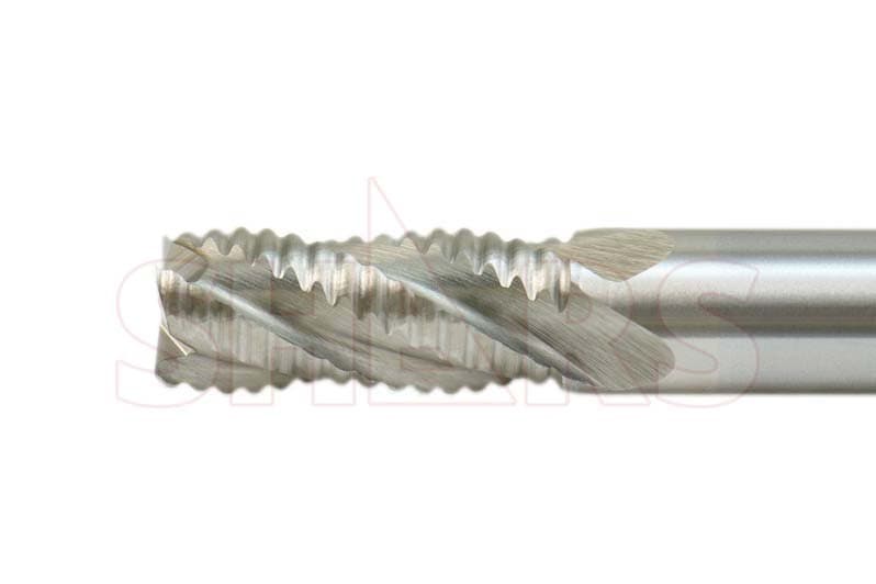 1/2" x 1/2" M42 Cobalt Center 4 Flute Coarse Tooth Roughing End Mill !{ 3